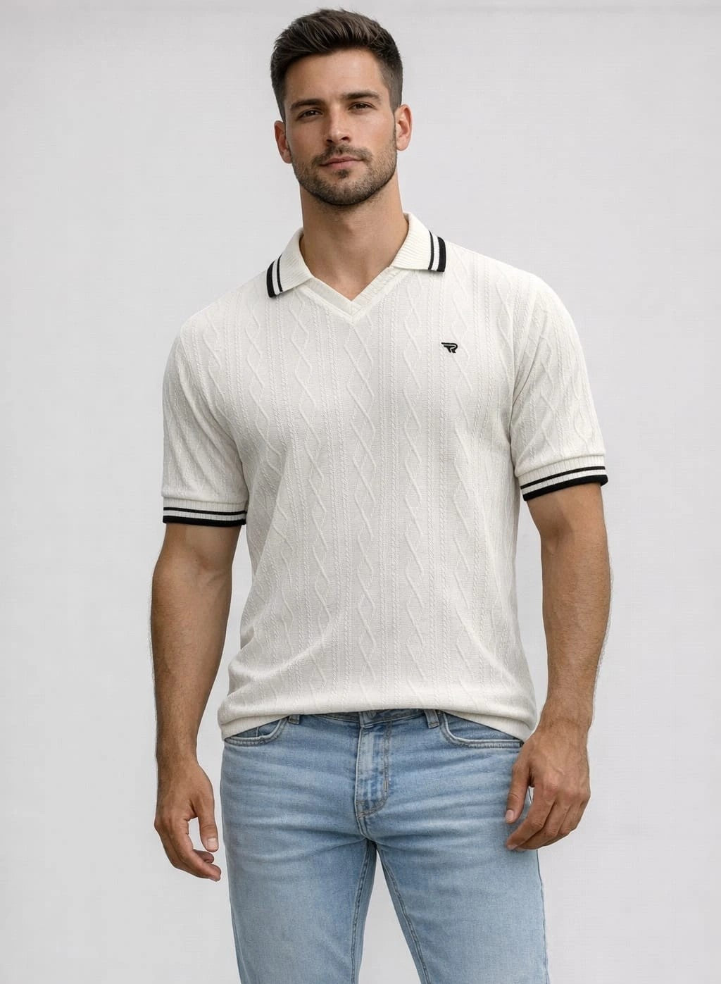 Off white Premium Knitted Polo