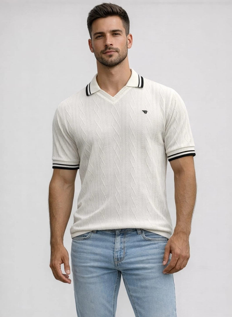 Off white Premium Knitted Polo