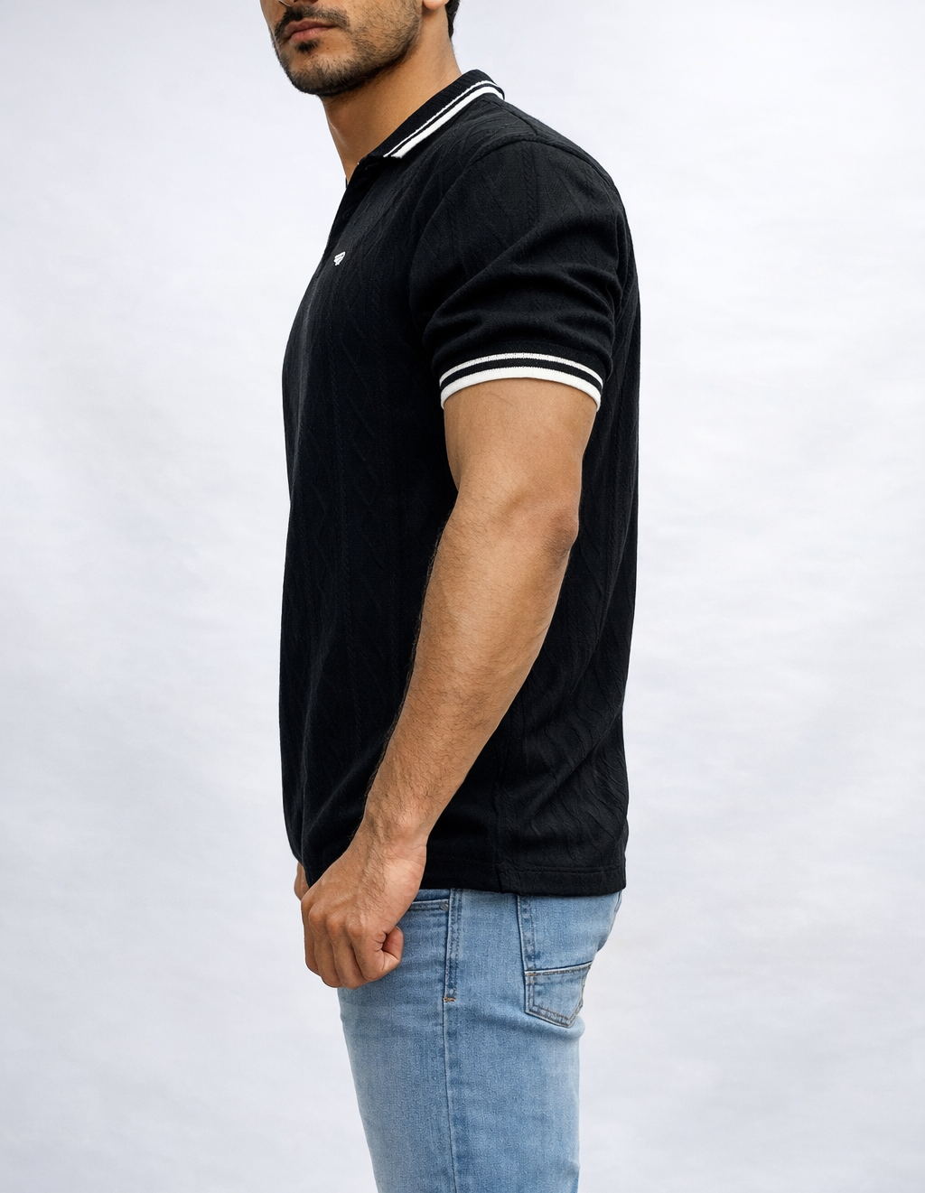 Black Premium Knitted Polo