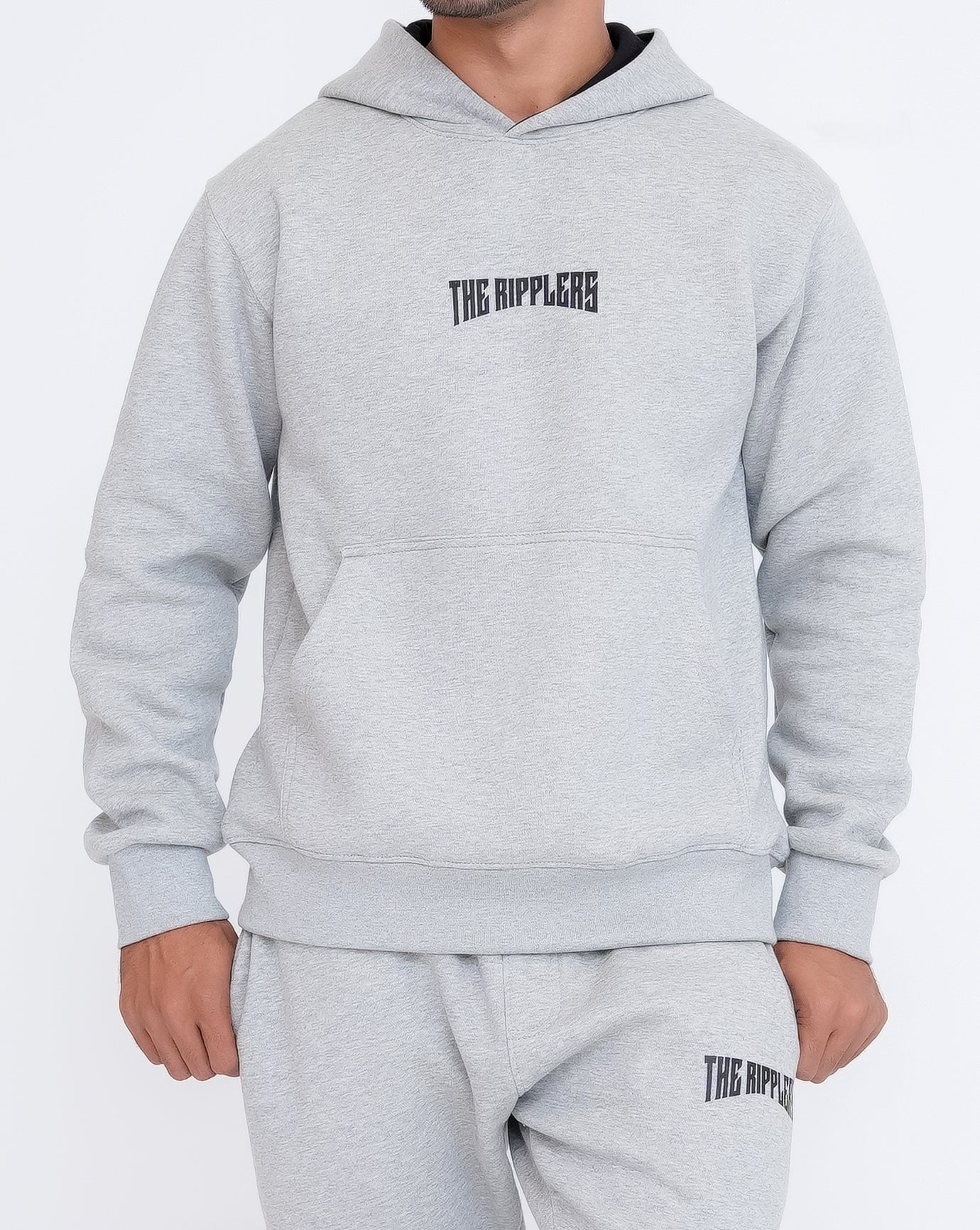 Basic Grey Hoodie With Logo