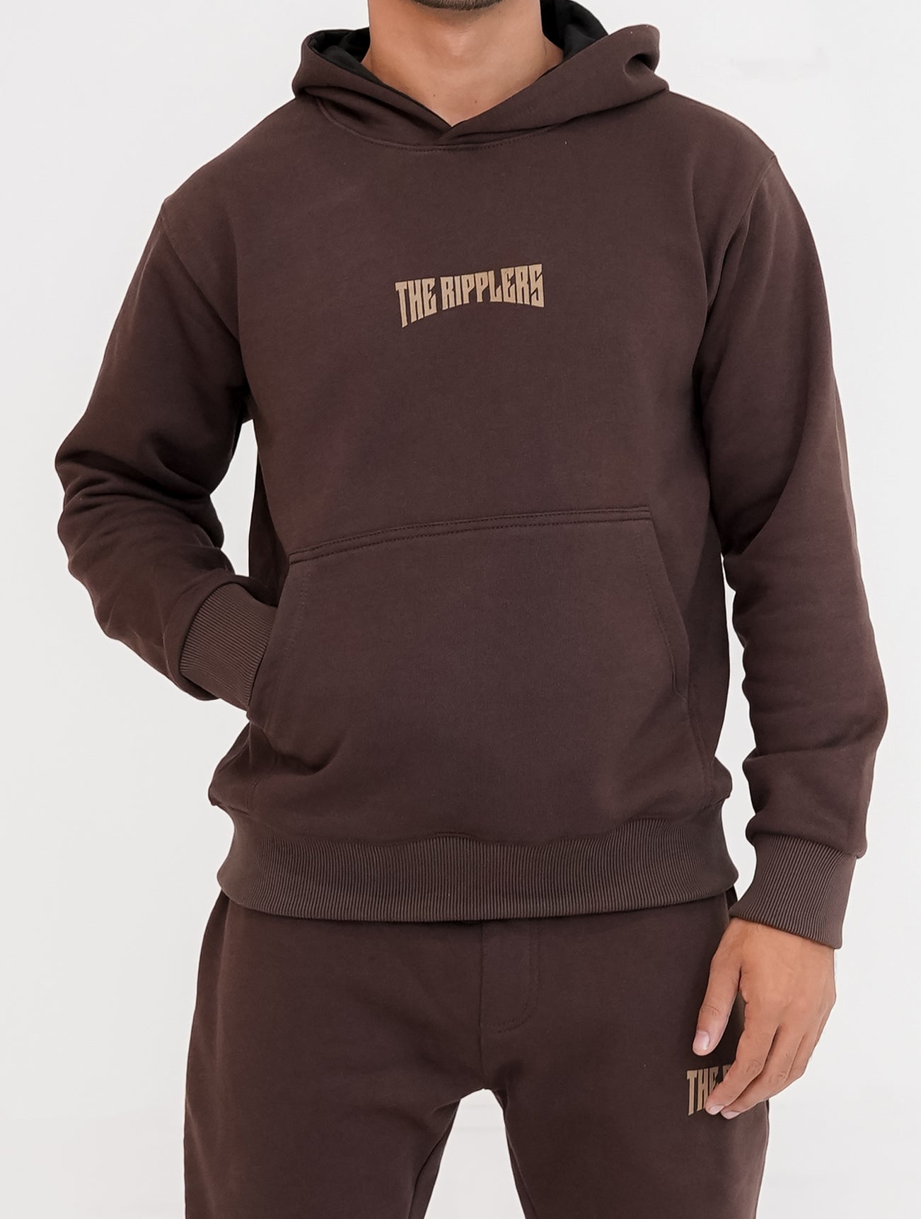 Dragon Printed Hoodie - Brown