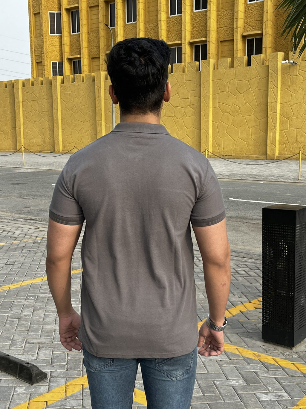 GREY PANEL POLO