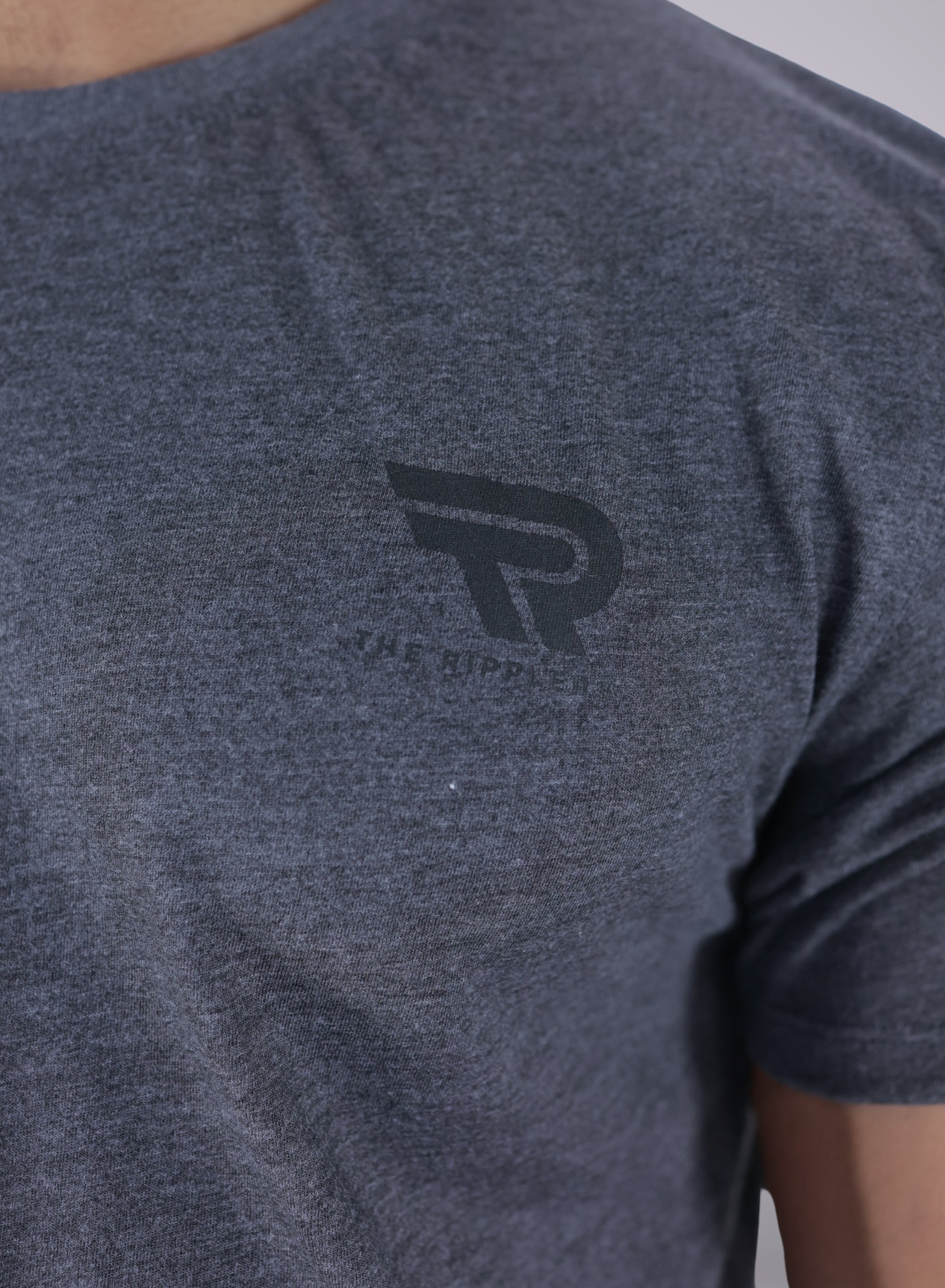 Breathable Charcoal T-Shirt with Logo
