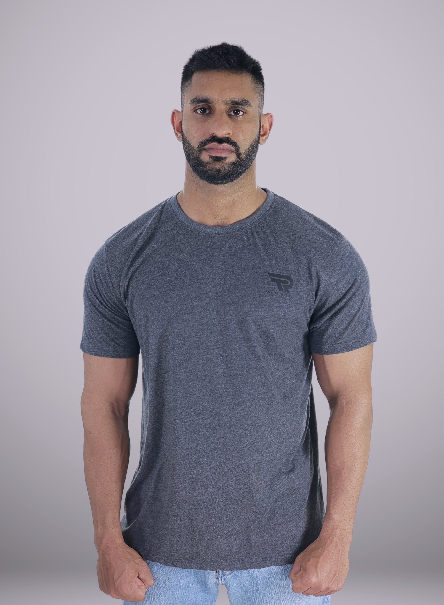Breathable Charcoal T-Shirt with Logo