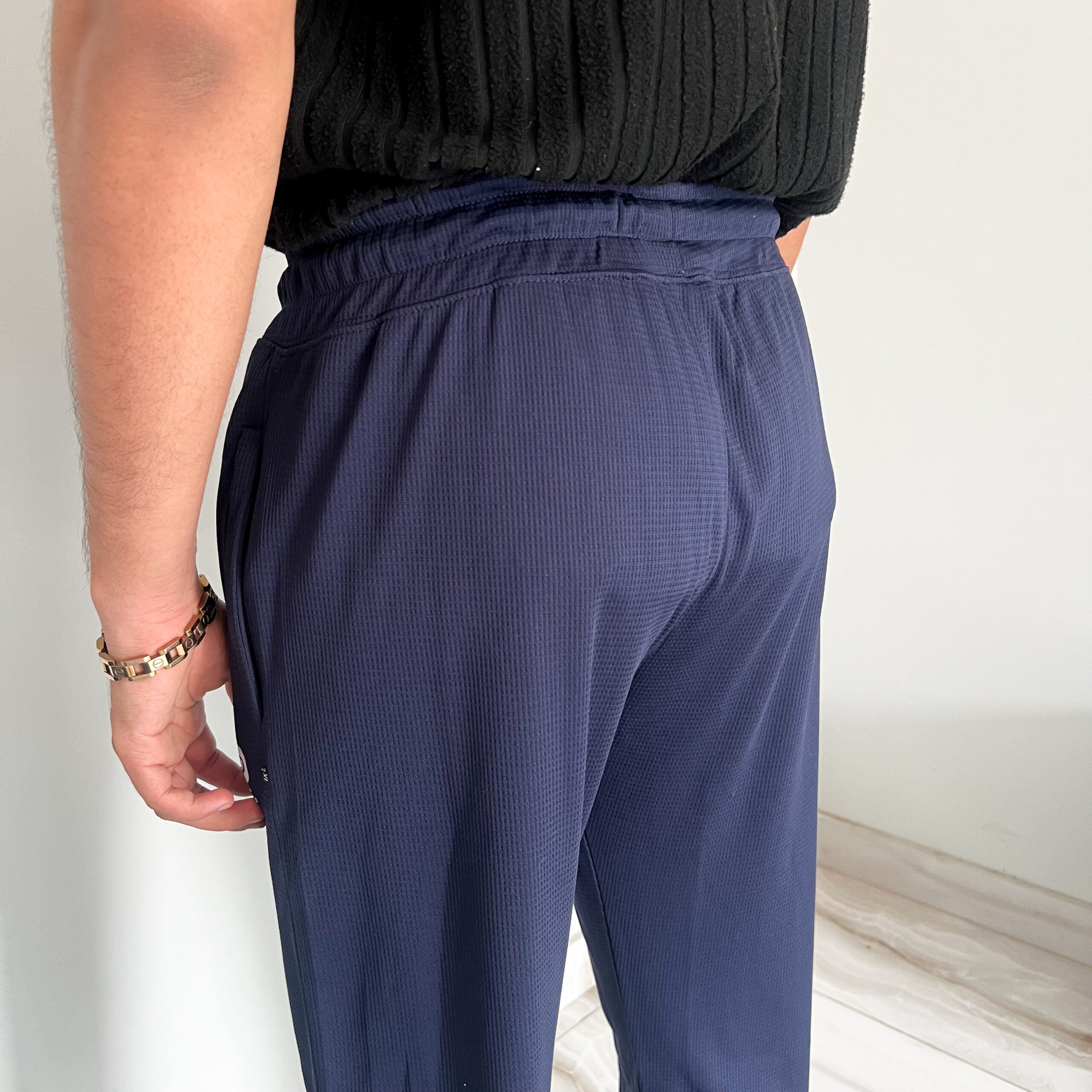 Basic Knitted Navy Blue Trouser