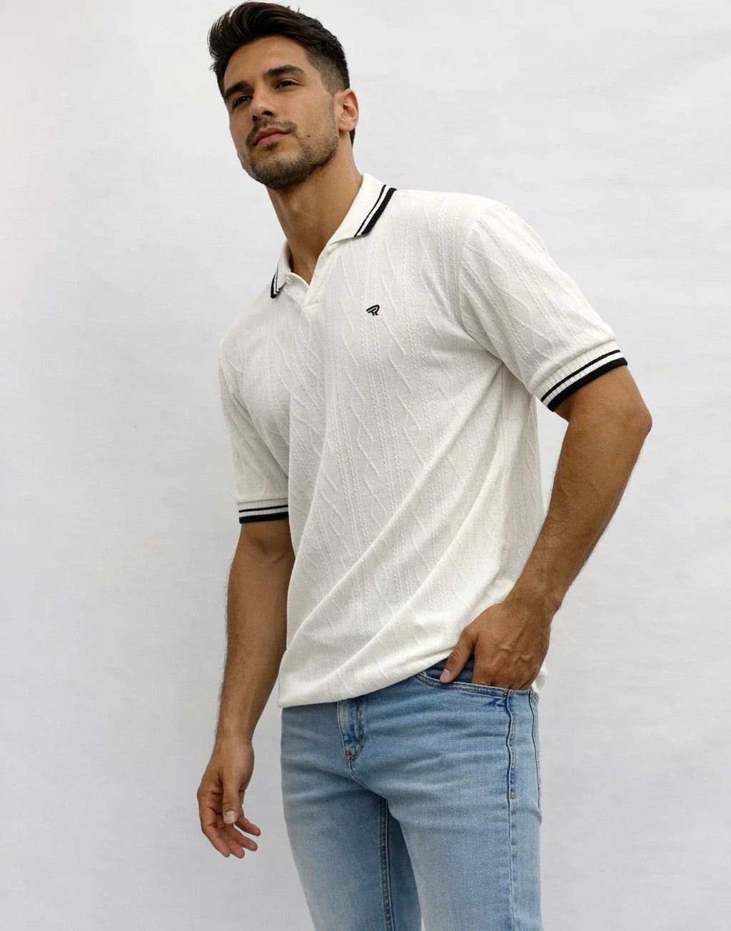 Off white Premium Knitted Polo
